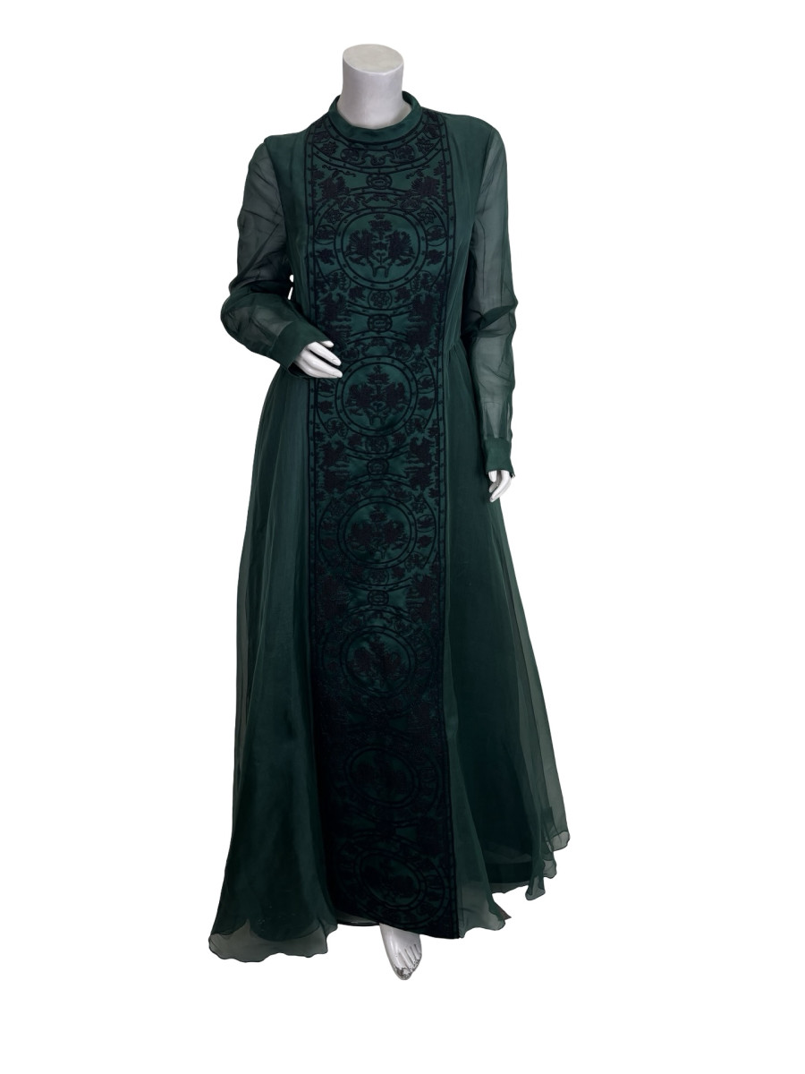 Valentino Valentino Spring 2014 Green Beaded Gown