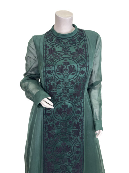 Valentino Valentino Spring 2014 Green Beaded Gown