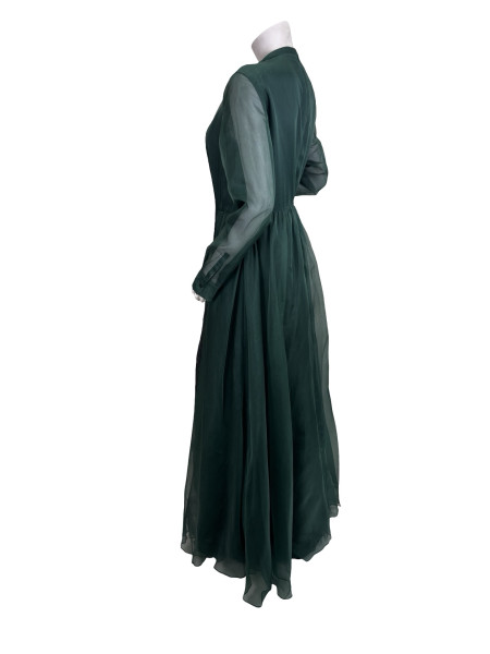 Valentino Valentino Spring 2014 Green Beaded Gown