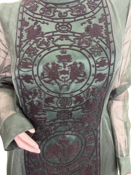 Valentino Valentino Spring 2014 Green Beaded Gown