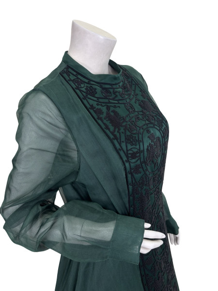 Valentino Valentino Spring 2014 Green Beaded Gown