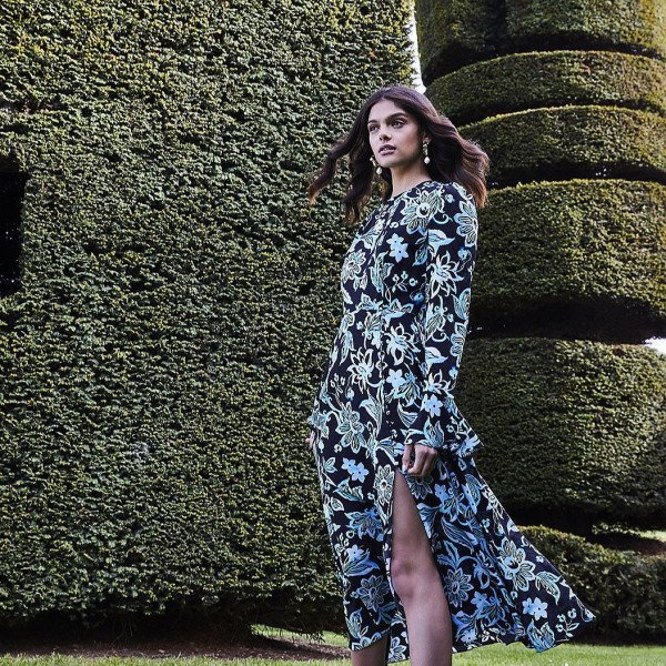Beulah Yahvi Sujan Painterly Deep Sea Dress
