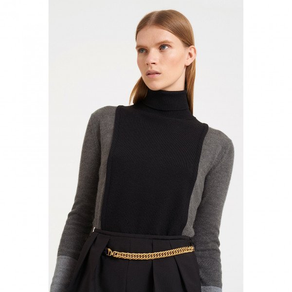 PORTS 1961 Monochromatic Colour Block Turtleneck