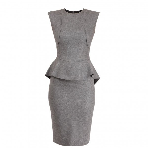 Victoria Beckham Peplum Cashmere Dress