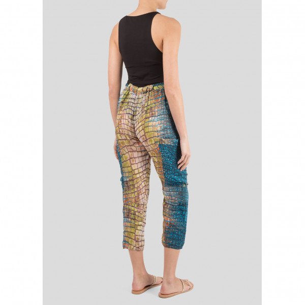 Matthew Williamson Snakeskin-Print Silk Drawstring Trousers