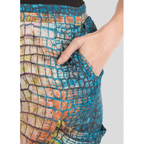 Matthew Williamson Snakeskin-Print Silk Drawstring Trousers