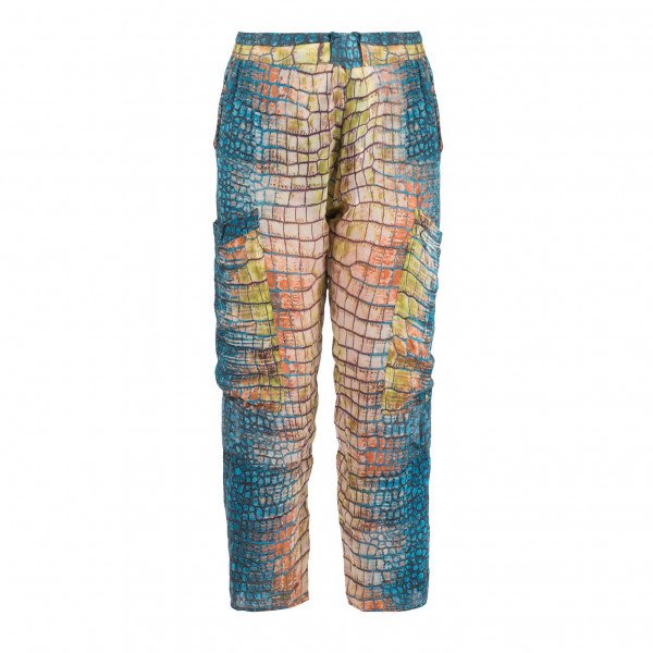 Matthew Williamson Snakeskin-Print Silk Drawstring Trousers