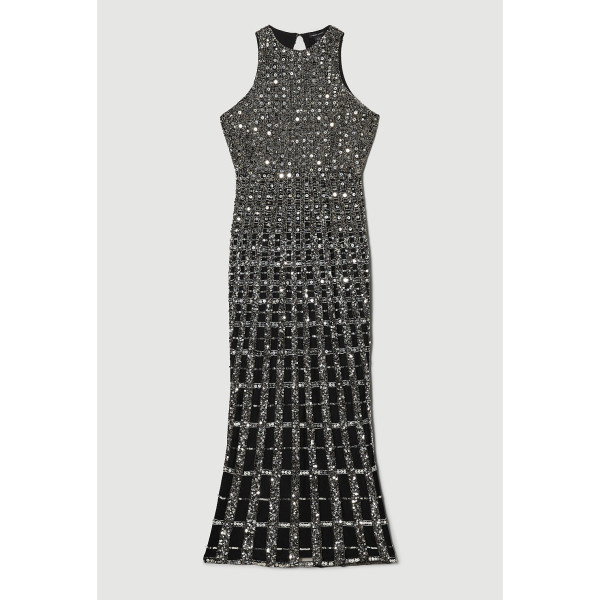 Rent Buy Karen Millen Premium Crystal Embellished Open Back Maxi