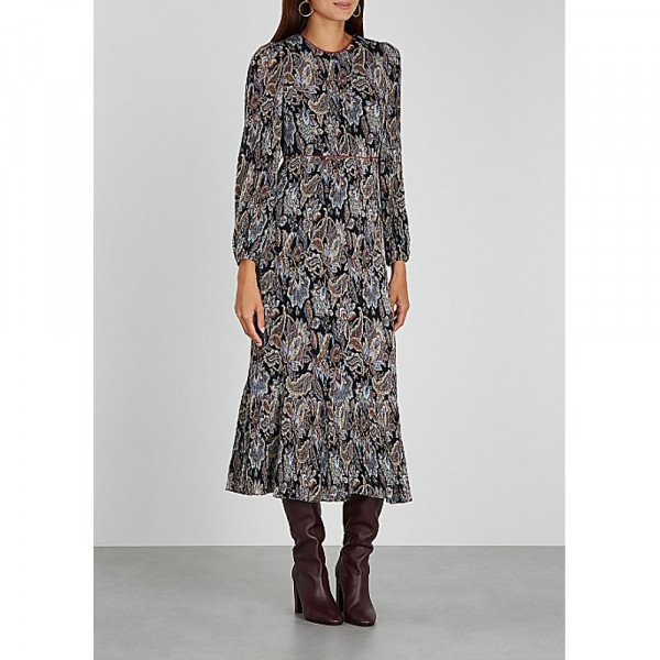 ZIMMERMANN Ladybeetle Printed Plissé Midi Dress