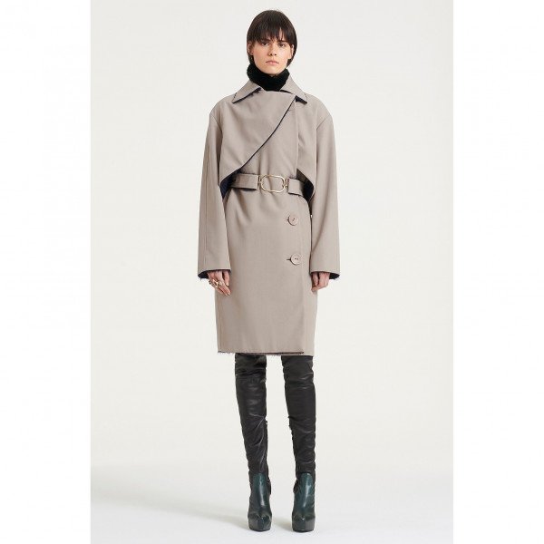 PORTS 1961 Wool Cotton Trench Coat