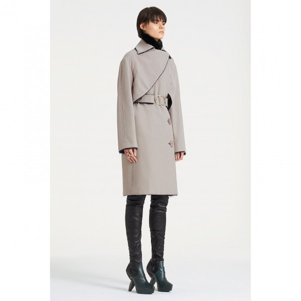 PORTS 1961 Wool Cotton Trench Coat