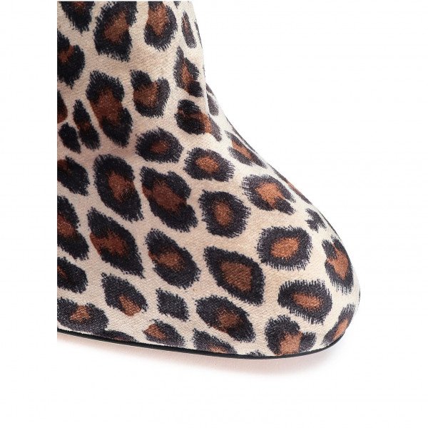 Charlotte Olympia Alba Animal-Print Velvet Ankle Boots