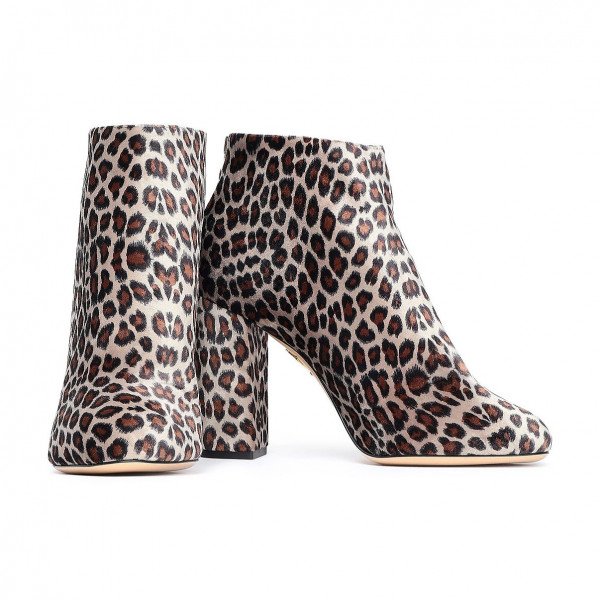 Charlotte Olympia Alba Animal-Print Velvet Ankle Boots