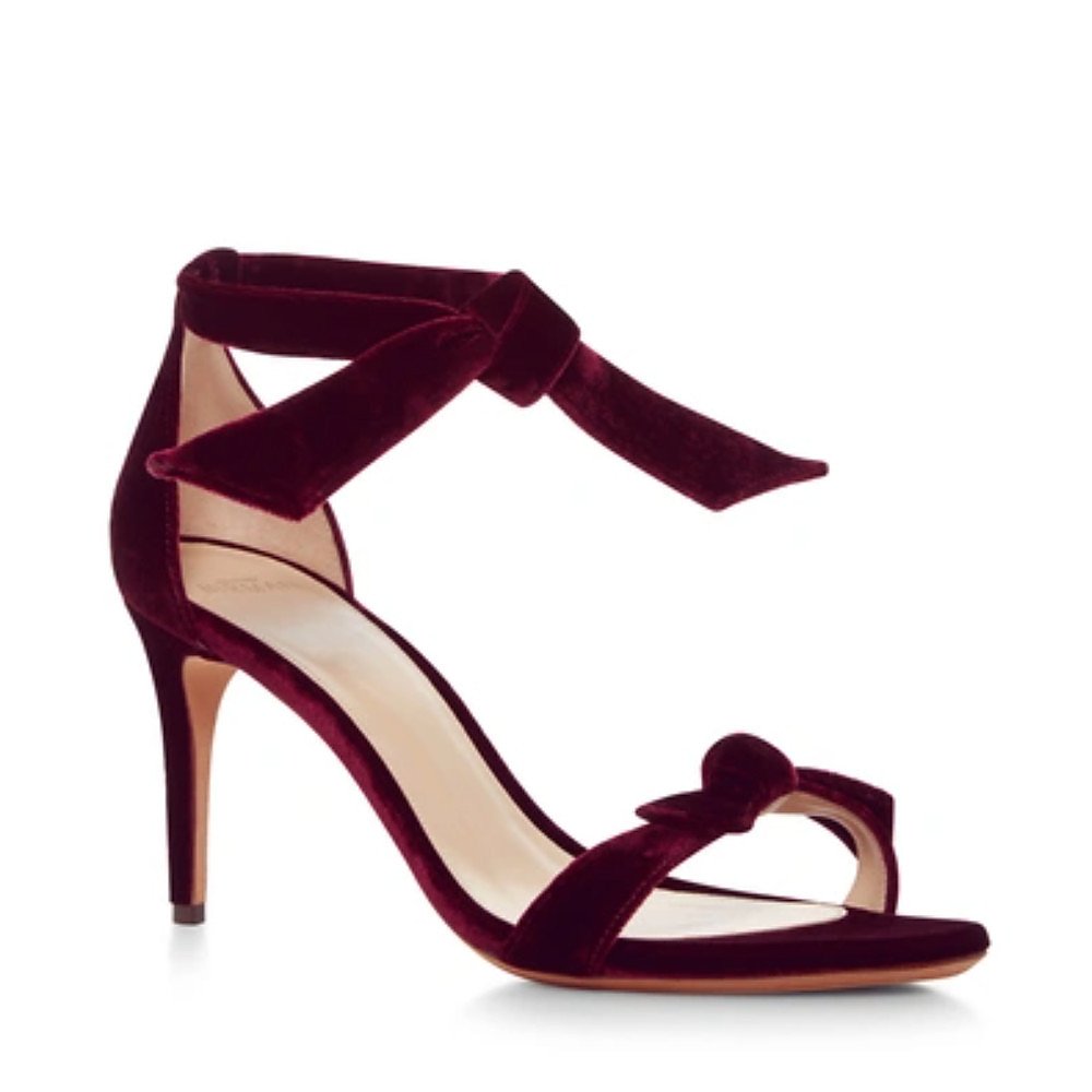 Alexandre Birman Clarita Bow-Embellished Velvet Sandals