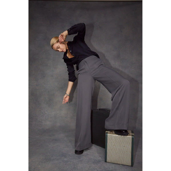 Serena Bute The Plain Wide Leg Trouser - Slate Grey Plant Based Fabric