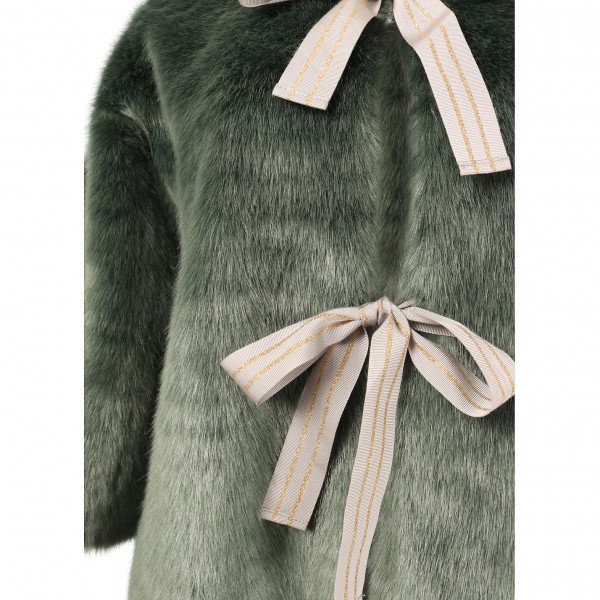 Rent Buy Shrimps Ribbon Tied Faux Fur Coat | MY WARDROBE HQ