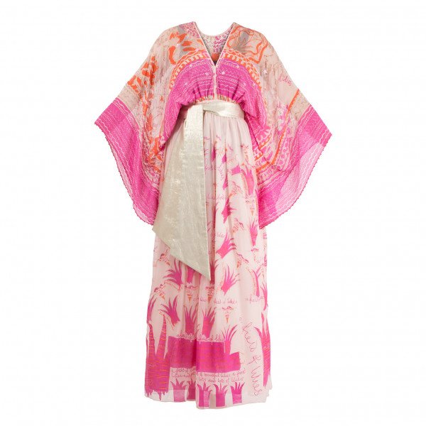 Zandra Rhodes Silk-Chiffon Blossom Maxi Dress