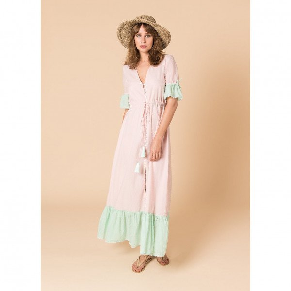 Athena Procopiou Pastel Cotton Maxi Dress