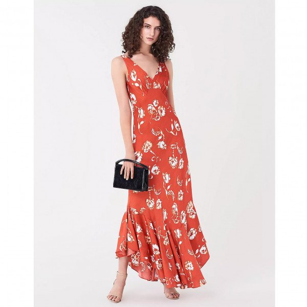 Diane von Furstenberg Florain Jacquard Asymmetrical Gown