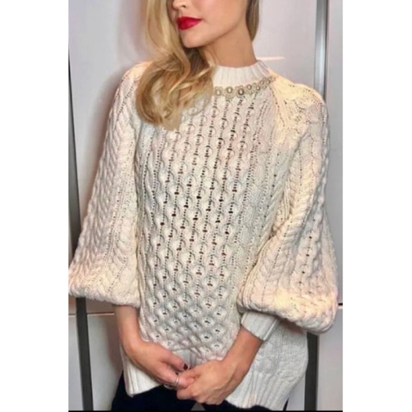 Rent Buy SIMONE ROCHA X H&M Embellished Chunky Knit Sweater | MY WARDROBE HQ