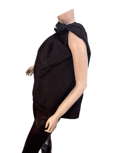 Lanvin Noir Rosette Cape-Top
