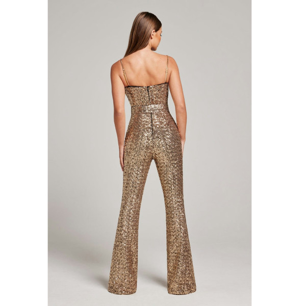 Nadine Merabi Lucinda Gold Jumpsuit