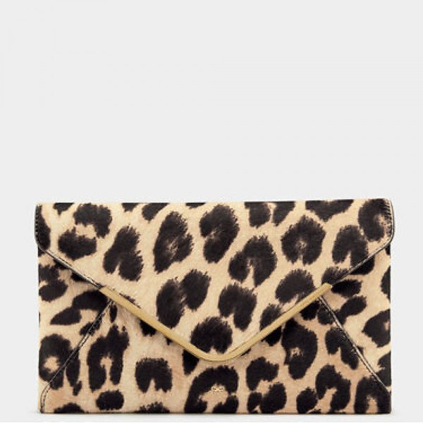 Anya Hindmarch Leopard Print Postbox Clutch