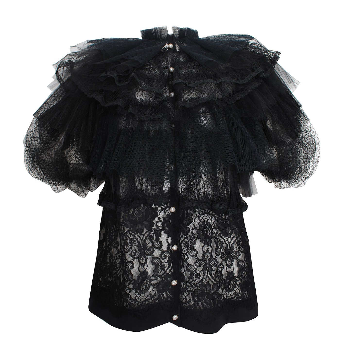 DOLCE & GABBANA Tulle & Lace Blouse