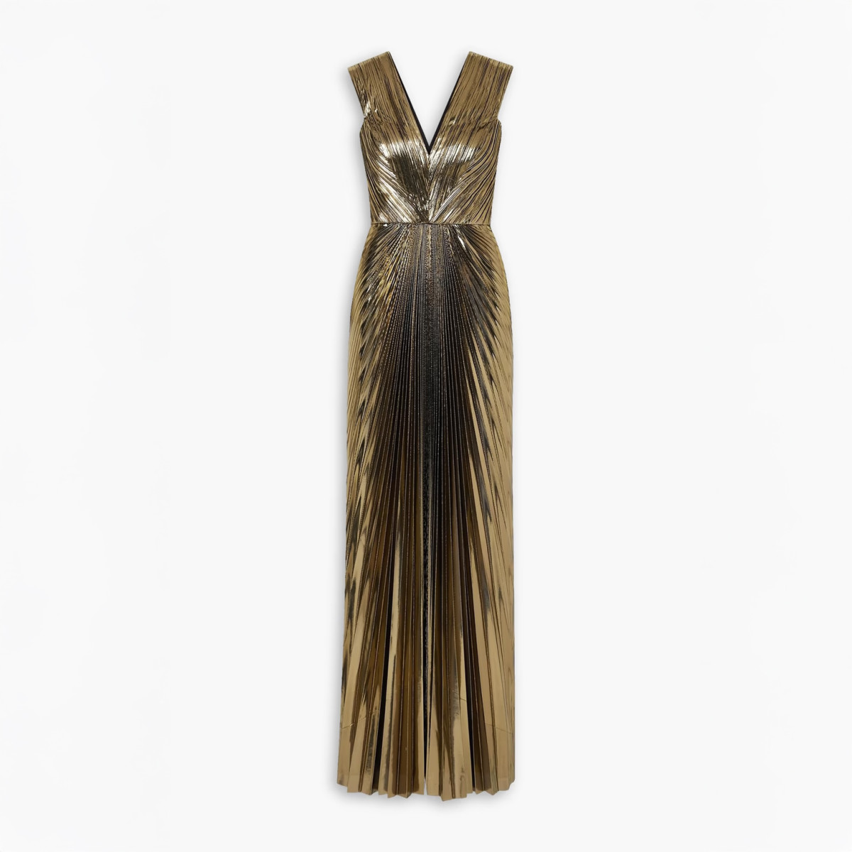 Sem Sem Gold Pleated<br>
Metallic Lamé Gown