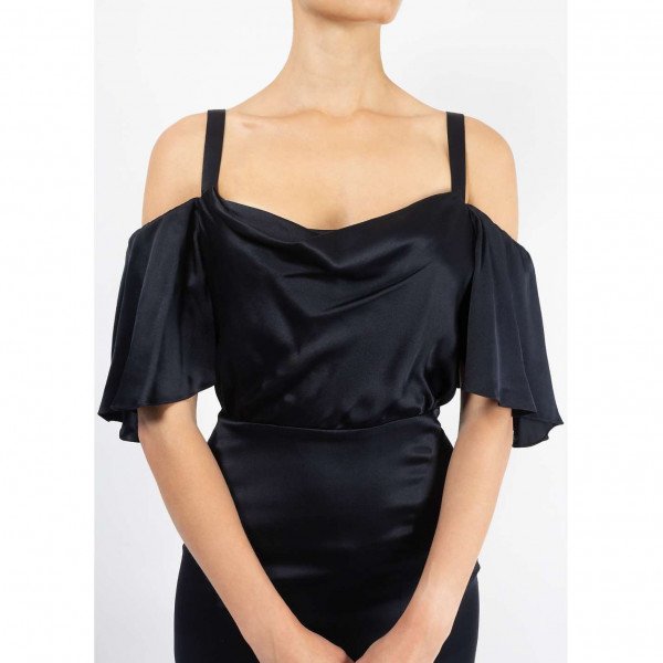 Temperley London Off The Shoulder Silk Gown