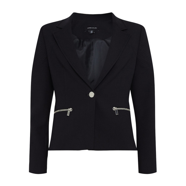 Karen Millen Compact Stretch Biker Detail Tailored Jacket