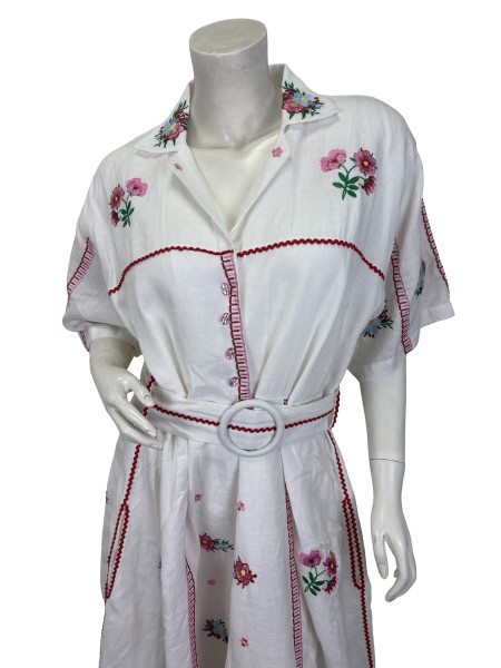 Gül Hürgel White Maxi Floral Embroidered Dress