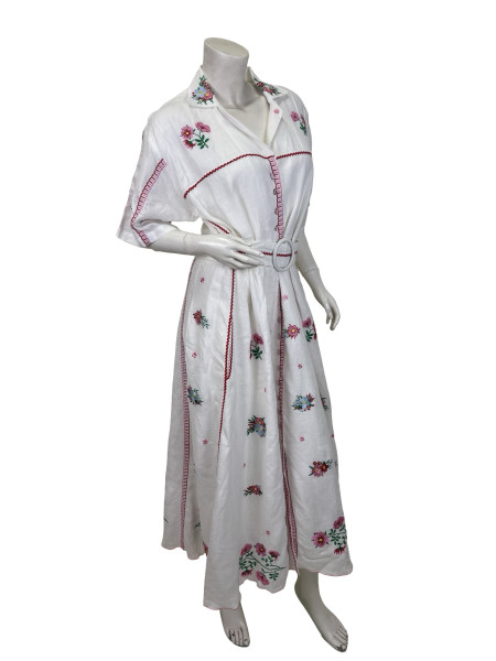 Gül Hürgel White Maxi Floral Embroidered Dress