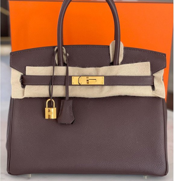HERMÈS Birkin 30 Chocolate with Gold Hardware 2018, Stamp C
