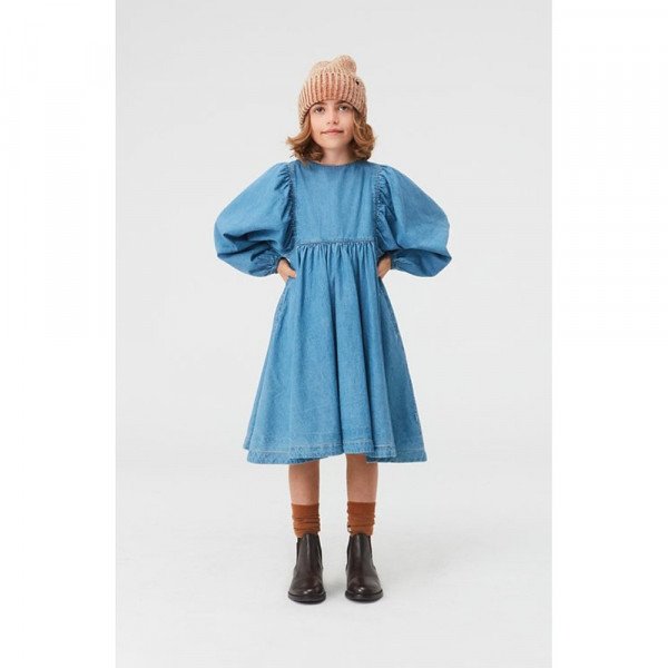 Molo Kids Caly Dress in Washed Blue