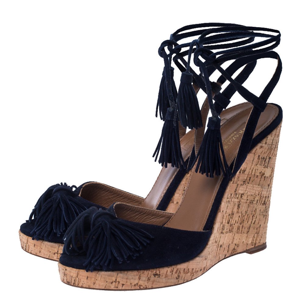 Rent Buy Aquazzura Cork Wedges | MY WARDROBE HQ