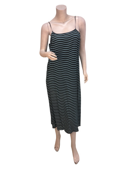 Fendi Blue Stripe Dress with Embroidered Mesh Overlay (2016)