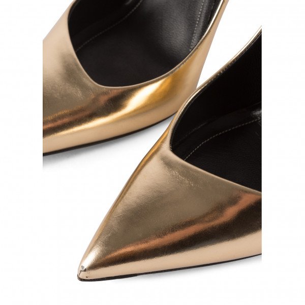 Balenciaga All Time Metallic Leather Court Shoes