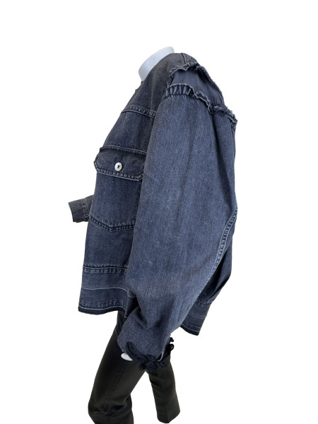 Sacai Washed Denim Hybrid Jacket with Knot Details