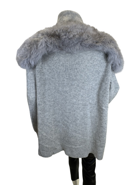 MAX & MOI Cashmere Lounge Set with Fur Collar