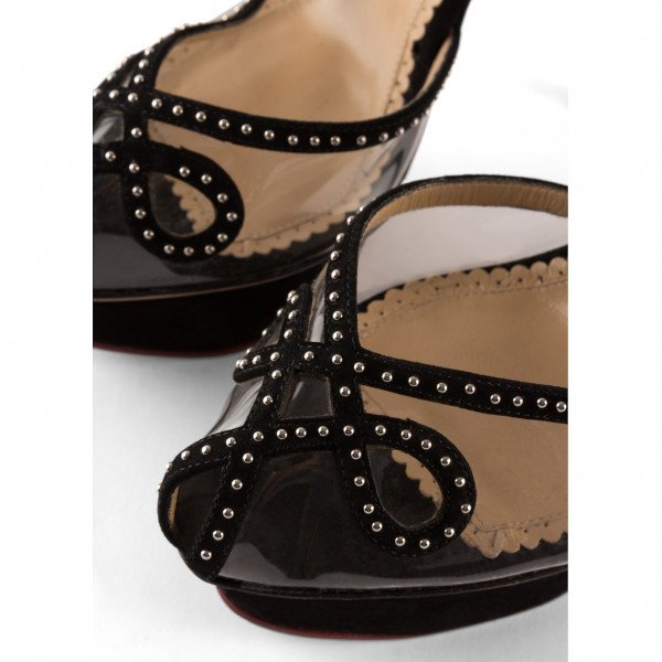 Charlotte Olympia Risqué PVC & Suede Sandals