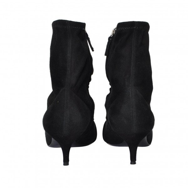 Black suedette kitten sales heel sock boots