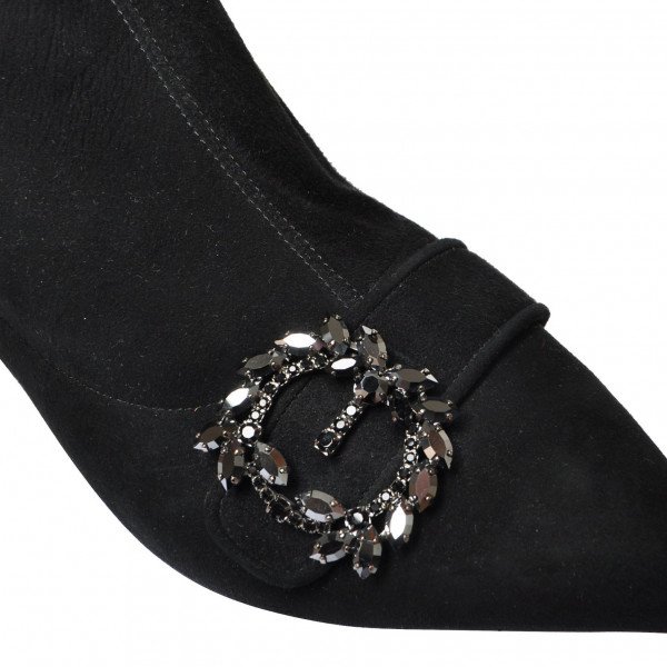 Tabitha Simmons Suede Kitten-Heel Sock Boots