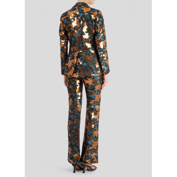 Markus Lupfer Dylan Painted Floral Lurex Blazer