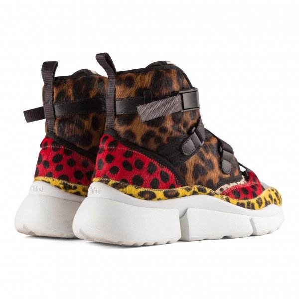 Chloé Sonnie Leopard Print High-Top Sneakers