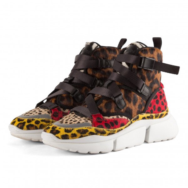 Chloé Sonnie Leopard Print High-Top Sneakers