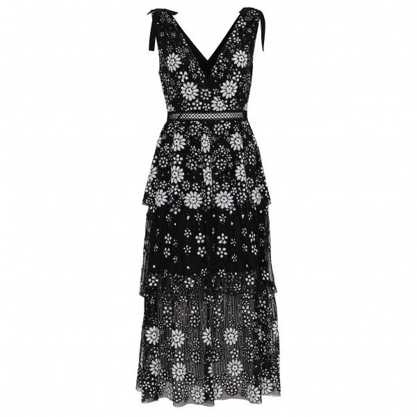 Self-Portrait Deco Sequin Midi Dress