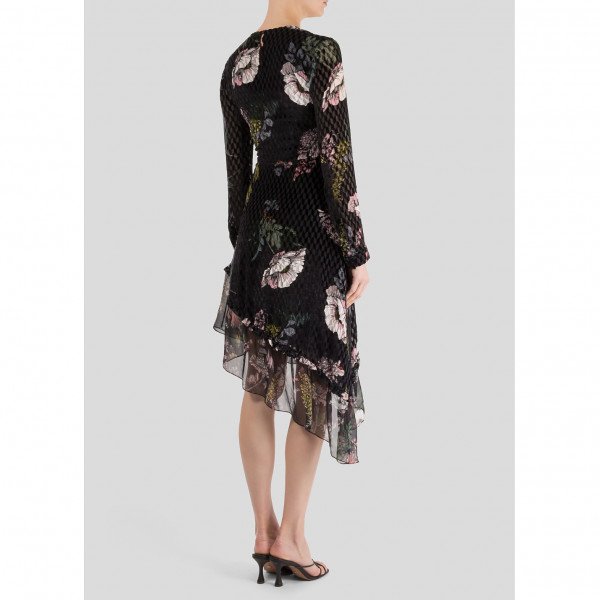 Markus Lupfer Kasey Garden Bloom Velvet Devore Dress