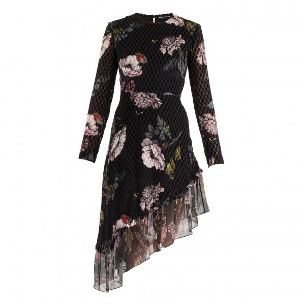 Markus Lupfer Kasey Garden Bloom Velvet Devore Dress