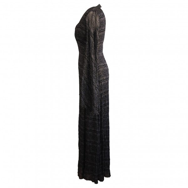 Dhela Metallic-Detail Bell Sleeve Gown